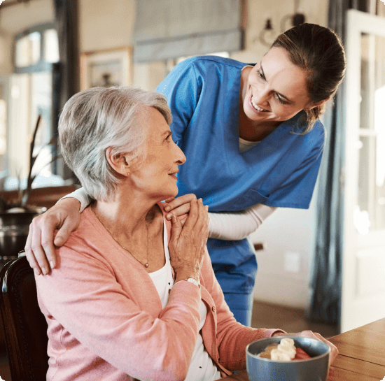 Caregive with patient in a wheelchair